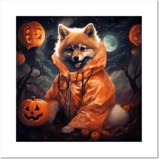 Finnish Spitz Halloween Posters and Art